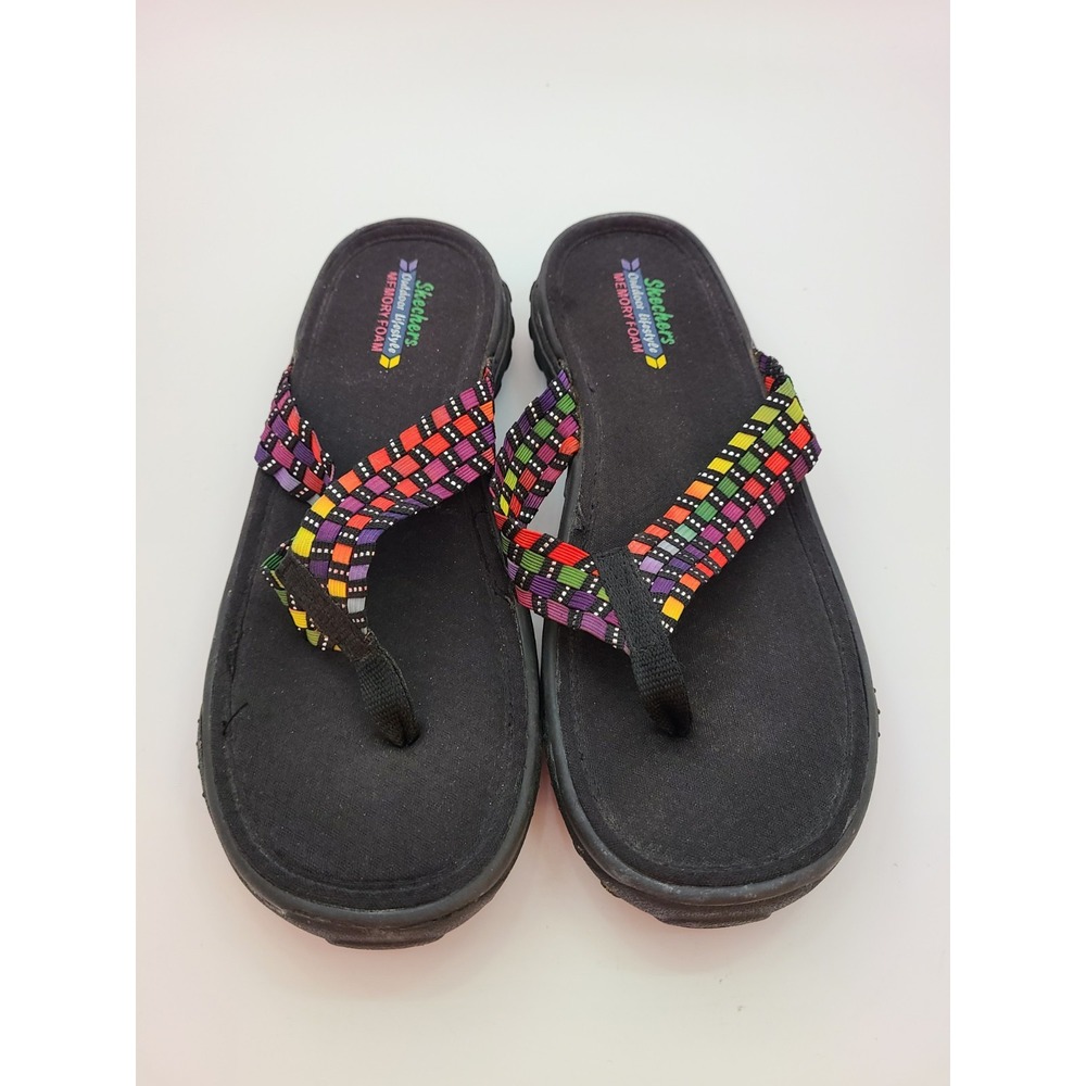 Skechers Reggae Stir It Up Woven Multicolor Sandals.  Size 8